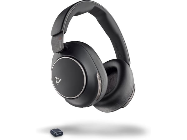 HP Poly Voyager Surround 80 UC USB-C-hodesett + USB-C/A-adapter, Trådløs, Musikk/hver dag, 275 g, Hodesett, Svart