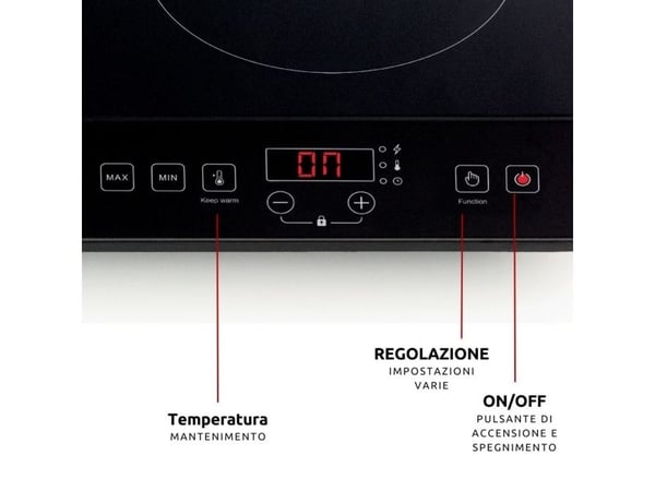 Ariete 1998/00, Sort, Benkeplate, 58 cm, Sonebasert induksjon, Glass-keramikk, 2 zone(s)
