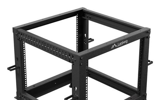 Lanberg - Rack åpen ramme - 600 x 600 - 1100, adjustable - svart, RAL 9004 - 9U - 19"