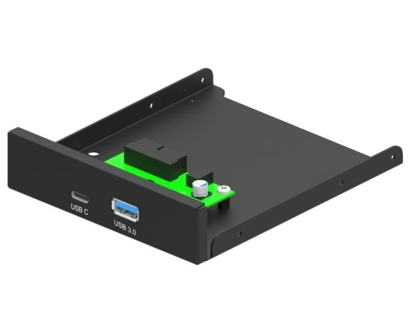 Gembird - Lagerbrønnportspanel - USB 3.1 Gen 1, USB-C - svart