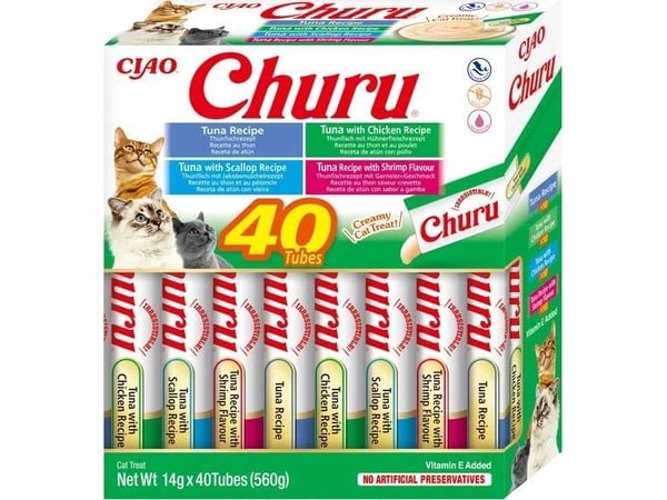 Churu Cat Cremy Tuna Seafood Varieties 40x14g