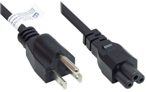 Alcasa P4505-S018, 1,8 m, NEMA 5-15P, C5-liitin, SJT, 125 V