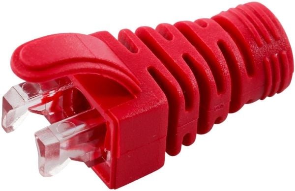 MicroConnect - Nätverkskabelsko - röd (paket om 100)