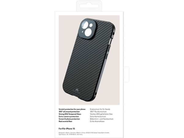 Black Rock 00221252, Apple, iPhone 15, Ripebestandig, Karbon, 1 stykker