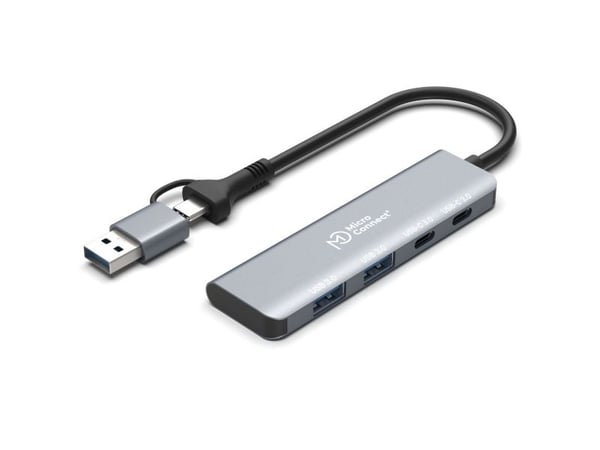 Microconnect UC0066-5G-USB-C-4IN1, USB 3.2 Gen 2 (3.1 Gen 2) Type-C, USB 3.2 Gen 2 (3.1 Gen 2) Type-C, 5000 Mbit/s, Hopea, 0,3 m, 126,5 mm