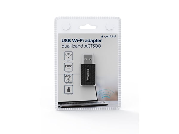 Gembird WNP-UA1300-03 - Nettverksadapter - USB 3.0 - Wi-Fi 5