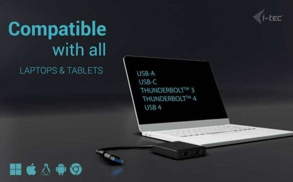 i-Tec - Video adapter - USB-C hann til HDMI hunn - 27 cm - 4K 60Hz støtte