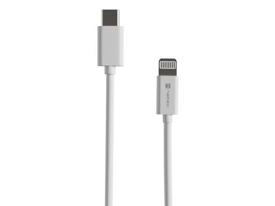 NATEC NKA-2151, 2 m, Lightning, USB C, Hankjønn, Hankjønn, Hvit
