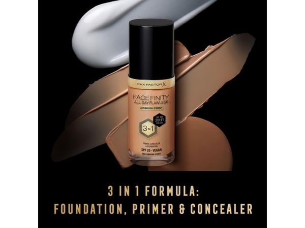MAX FACTOR FACEFINITY All Day Flawless 3in1 Foundation No. W44 Warm Ivory 30ml