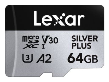 Lexar Professional SILVER PLUS, 64 GB, MicroSDXC, Klasse 3, UHS-I, 205 MB/s, 100 MB/s