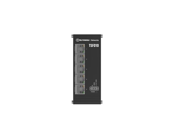 Teltonika NETWORKS TSF010 Flat Ethernet Switch, Ikke administrert, Fast Ethernet (10/100), Full duplex, DIN-skinne