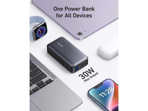 Anker PowerCore 533 - Strømbank - 10000 mAh - 30 watt - 3 A (USB-C) - svart