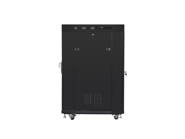 Lanberg FF01 series - Rack skap - 600 x 800, flat pack, with glass door, LCD - med LCD-skjerm, termostat, 4 kjølevifter - fritt stående - svart, RA...