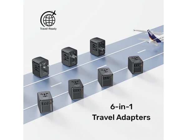 UNITEK P1121ABK01, Universell, Universell, Type C (Europlug), Type G (UK), Type I (AU), Type C, Type G (UK), Type I (AU), 100 - 250 V, 50/60 Hz
