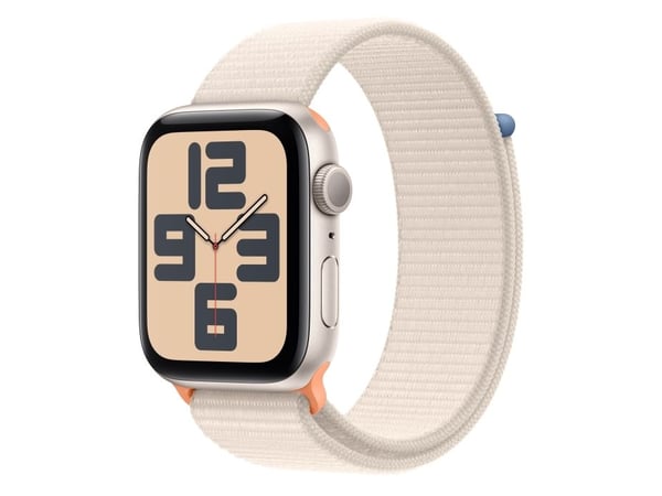 Apple Watch SE (GPS) - 2. generasjon - 44 mm - stjernelysaluminium - smartklokke med sportssløyfe - tekstil - stjernelys - håndleddstørrelse: 140-2...