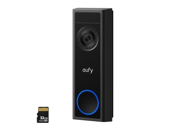 Eufy Video Doorbell C31, Svart, Hjem, 1 stykker, Tak, 125 GB, MicroSD (TransFlash)