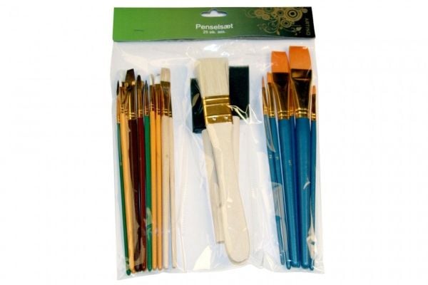 Penselset 25 st. blandat