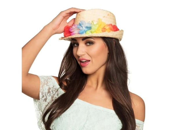 Boland 52535, Hatt til kostyme, Voksen, Alle kjønn, Polyester, Polyvinylklorid (PVC), Strå, Flerfarget, 70 g