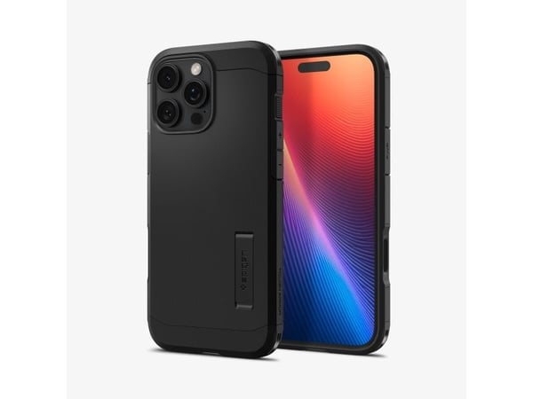 Spigen Tough Armor T AI MagFit - Bagsidecover til mobiltelefon - MagSafe-kompatibilitet - termoplastisk polyuretan (TPU), polykarbonat (PC) - sort ...