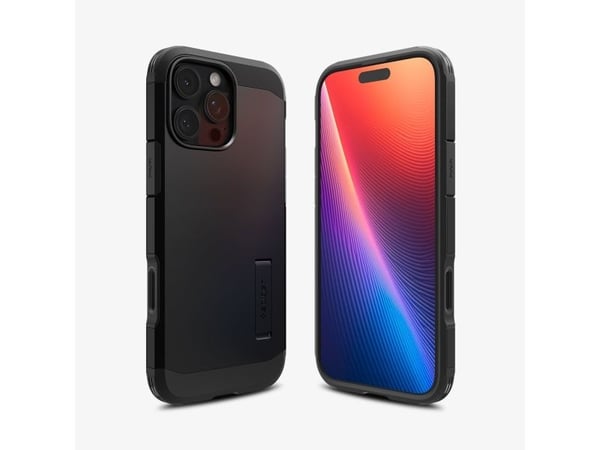 Spigen Tough Armor T AI MagFit - Bagsidecover til mobiltelefon - MagSafe-kompatibilitet - termoplastisk polyuretan (TPU), polykarbonat (PC) - sort ...