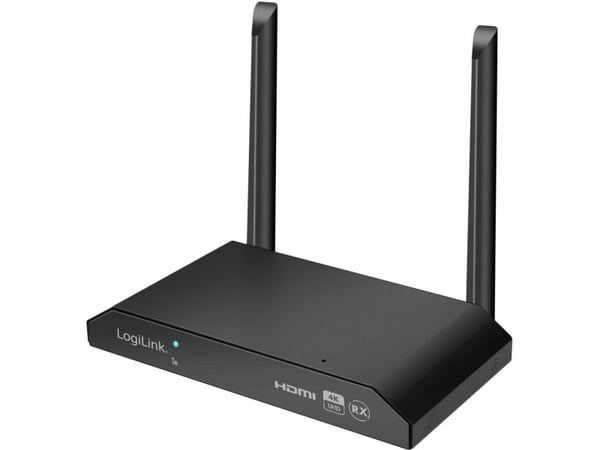 LogiLink HDW0103AR, 3840 x 2160 piksler, AV-mottaker, 150 m, Ledning & Trådløs, Sort, HDCP