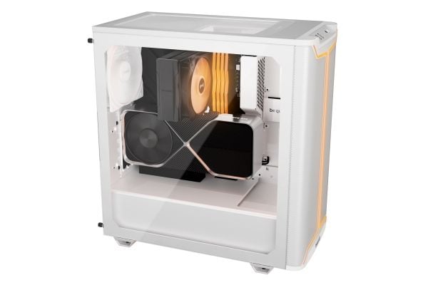 be quiet! Pure Base 501 DX - Midi-tårn - ATX - sidepanel med vindu (herdet glass) - ingen strømforsyning (ATX / PS/2) - hvit - USB/lyd