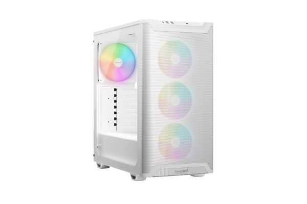 be quiet! Pure Base 501 LX - Midi-tårn - ATX - sidepanel med vindu (herdet glass) - ingen strømforsyning (ATX / PS/2) - hvit - USB/lyd