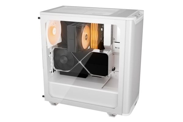 be quiet! Pure Base 501 LX - Midi-tårn - ATX - sidepanel med vindu (herdet glass) - ingen strømforsyning (ATX / PS/2) - hvit - USB/lyd