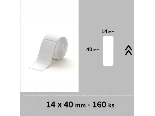 Niimbot etiketter RP 14x40 mm 160 stk hvite D11, D11-M, D110, D110-H