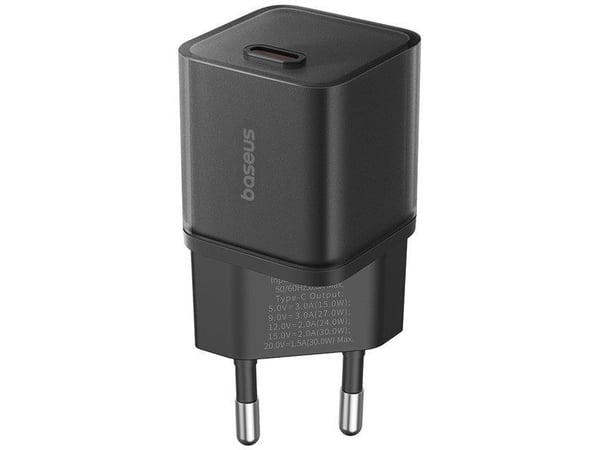 Baseus GaN5S 1C 30W lader EU (cluster black)