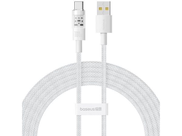 Baseus Gem USB-A til USB-C-kabel 100 W 5 A 2 m Hvit P10373002211-01