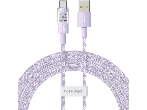 Baseus Gem USB-A til USB-C-kabel 100W, 5A, 2 m, lilla