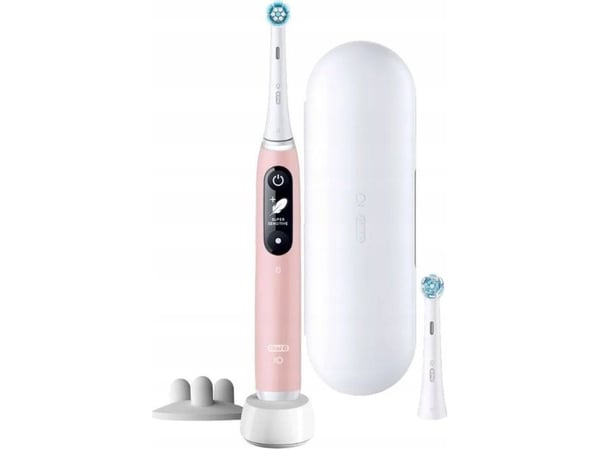 Oral-B iO 6S, Vuxen, Vibrerande tandborste, Daglig vård, Djuprengöring, Gum omsorg, Känslig, Tandblekning, Rosa, Vit, 2 min, Rosa, Vit