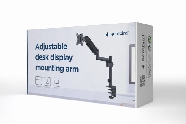 Gembird MA-DA1P-01 - Monteringssett (skrivebordsklemmemontering) - justerbar arm - for LCD-skjerm - up to 9 kg - aluminium, plastikk, stål - fintek...