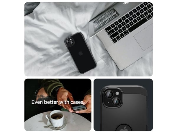 Spigen GLAS.tR EZ Fit Optik Pro, Apple, iPhone 15 / 15 Plus / 14 / 14 Plus, Ripebestandig, Gjennomsiktig, 2 stykker
