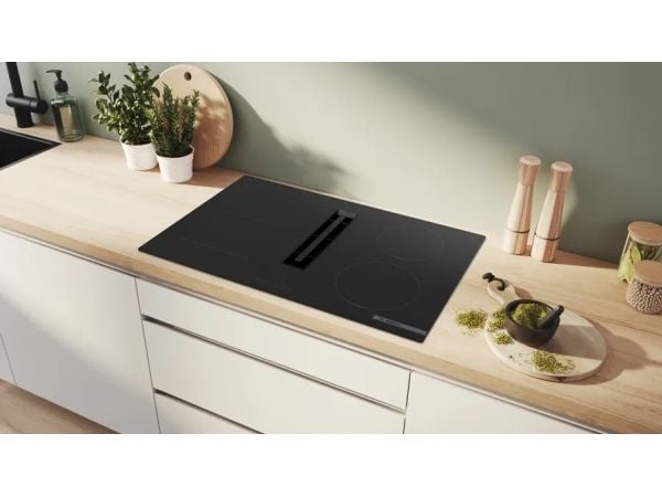 Bosch Serie | 4 PVS811B16E - Induksjonskomfyrtopp - 4 plater - Nisje - bredde: 75 cm - dybde: 49 cm - Klasse B - uten ramme - svart med fallvindutt...