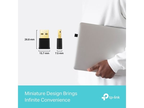 TP-Link Archer TX20U Nano, Trådløs, USB, WLAN, Wi-Fi 6 (802.11ax), 1800 Mbit/s, Svart