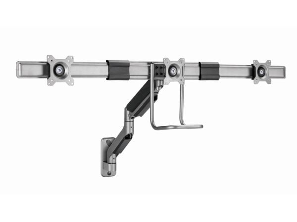 Gembird MA-WA3-01 - Monteringssett (3 VESA-adaptere, skjermarm) - justerbar arm - for 3 LCD/plasma-paneler - aluminium, stål, plastikk - romgrå - s...