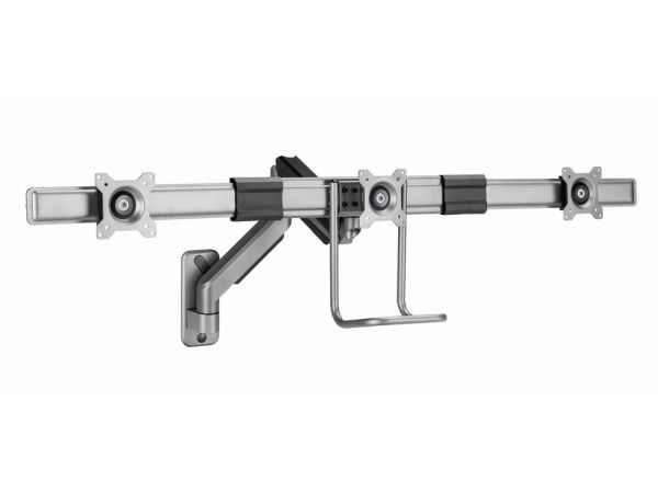 Gembird MA-WA3-01 - Monteringssett (3 VESA-adaptere, skjermarm) - justerbar arm - for 3 LCD/plasma-paneler - aluminium, stål, plastikk - romgrå - s...