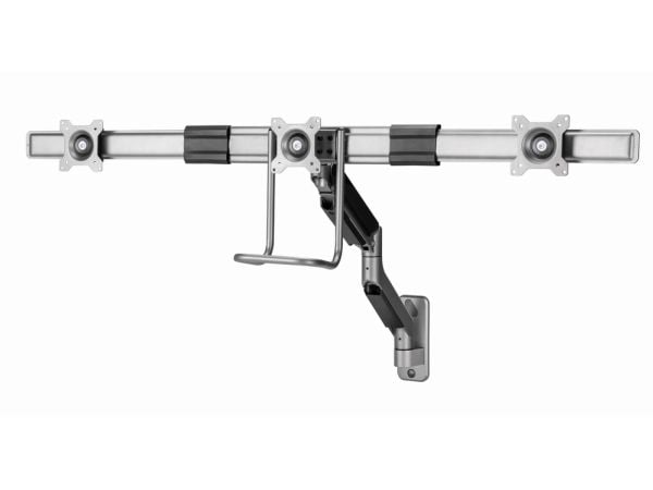 Gembird MA-WA3-01 - Monteringssett (3 VESA-adaptere, skjermarm) - justerbar arm - for 3 LCD/plasma-paneler - aluminium, stål, plastikk - romgrå - s...