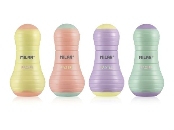 MILAN Sway Double Pencil Sharpener ja Eraser 12 kpl näyttö