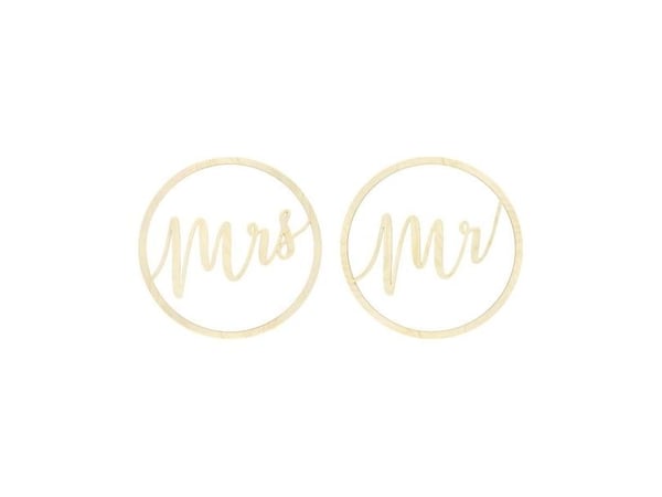 Mr & Mrs dekoration i træ