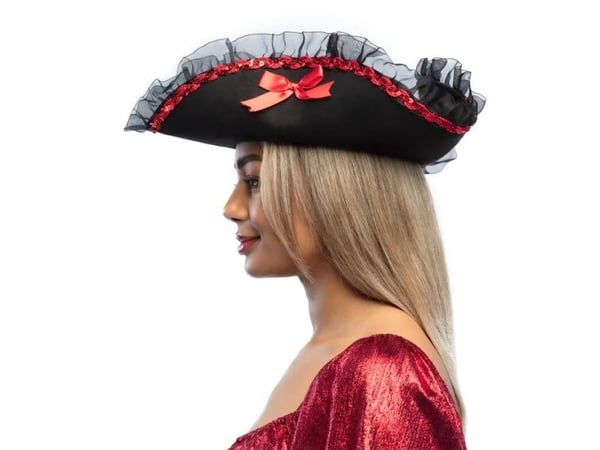 Boland 81933, Hatt til kostyme, Voksen, Hunkjønn, Polyester, Sort, Rød, 140 g