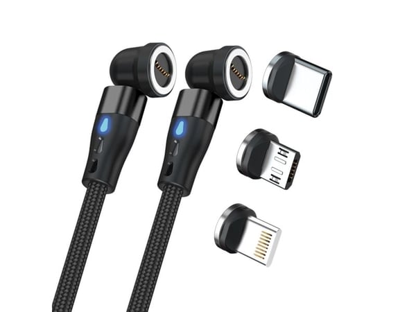 RealPower MagneticCharge2, 1 m, Sort