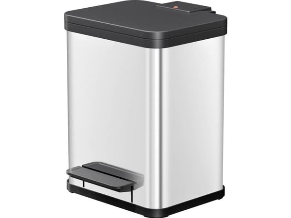 Hailo Öko duo Plus M, 18 l, Rektangulær, Rustfritt stål, Rustfritt stål, Plast, Pedal