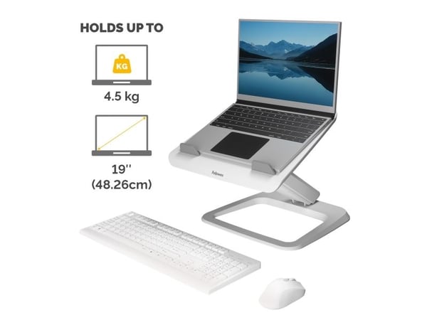 Fellowes Hana LT bærbar støtte Hvit, bærbar stativ, Hvid, Acrylonitrilbutadienstyren, 48,3 cm (19"), 342 mm, 396 mm