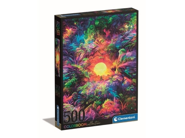 Clementoni Clementoni Puslespill 500 biter Colorboom Psykedelisk soloppgang i jungelen 35518