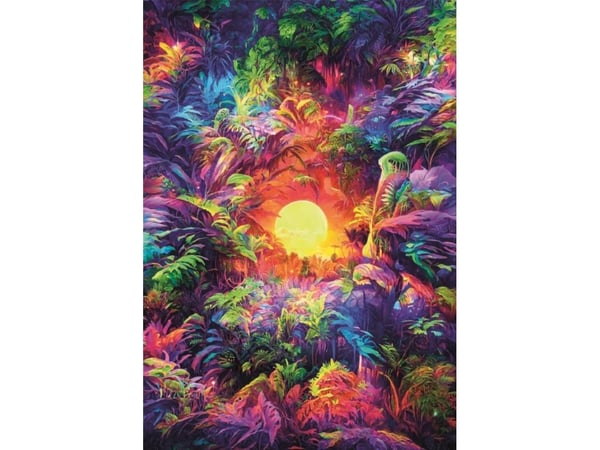 Clementoni Clementoni Puslespill 500 biter Colorboom Psykedelisk soloppgang i jungelen 35518