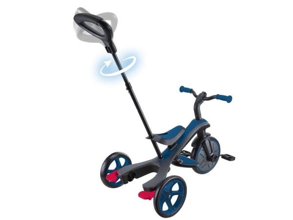 Globber Explorer Trike 4in1, Gutt/Jente, Front trekk, Rett opp, Barn, Solide hjul, Blå