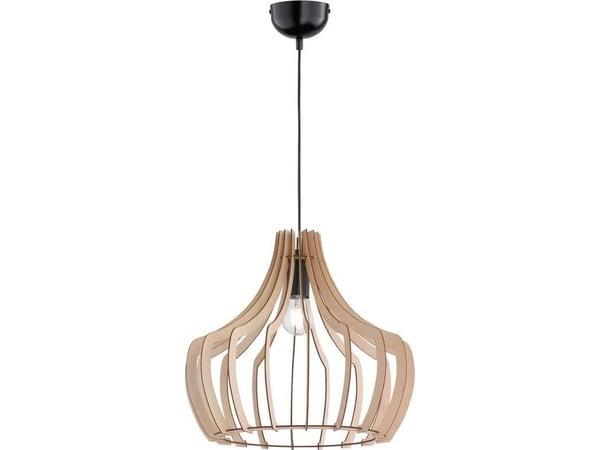Trio Wood pendellampe, E27, 44 cm, brun